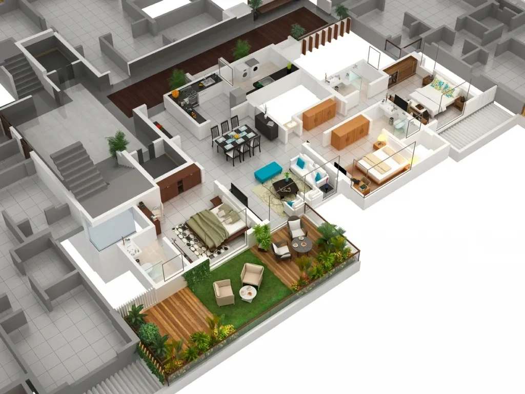 image of 3 bhk flat interior execution in mumbai