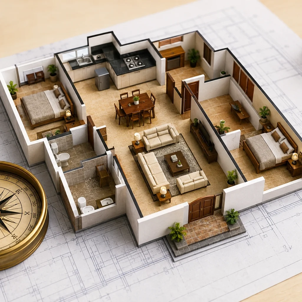 image of building plan with vastu baner