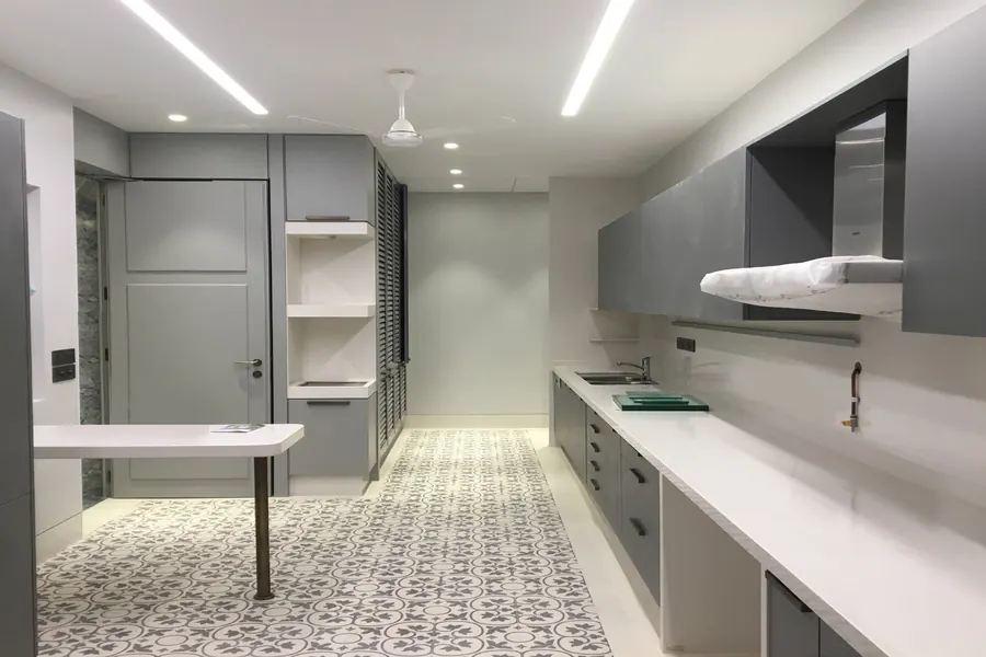 Completed kitchen interior at One Avighna